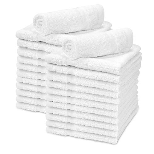 WashCloth 12x12 White 100% Pure Cotton Gym Towel Soft Textiles Wholesales