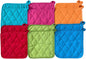 Soft Textiles 12 Piece Machine Washable 8 x 8 Multiple Color Pot Holder Set Made of 100% Cotton