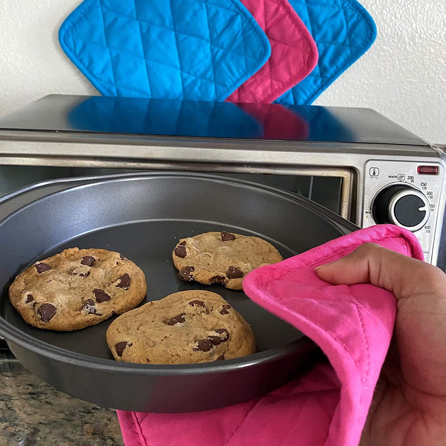 Soft Textiles 12 Piece Machine Washable 8 x 8 Multiple Color Pot Holder Set Made of 100% Cotton