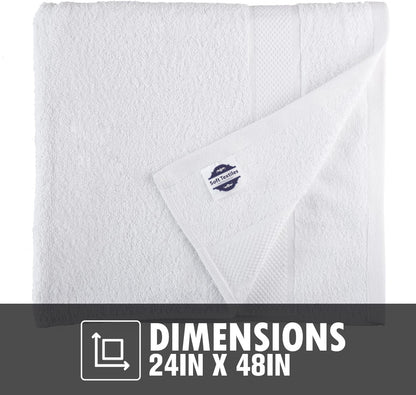 SOFT TEXTILES BATH TOWEL 6 PACK 100% COTTON RING SPUN BATH TOWELS SET 24X48 INCHES