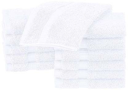 WashCloth 12x12 White 100% Pure Cotton Gym Towel Soft Textiles Wholesales